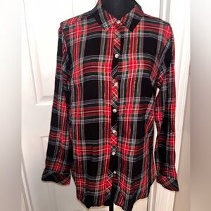 Croft & Barrow Red and Black Plaid Casual Shirt